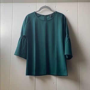 Dark green 3/4 bell sleeve